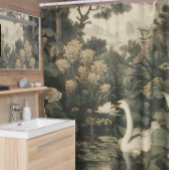 ボタニカルエレガンス、スワン・イン・ザ・フォレスト シャワーカーテン