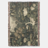 ボタニカルエレガンス – スワン・イン・ザ・フォレスト スローブランケット (正面縦)