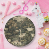 ボタニカルエレガンス – スワン・イン・ザ・フォレスト ペーパープレート (パーティー)