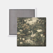 ボタニカルエレガンス – スワン・イン・ザ・フォレスト マグネット (正面/裏面)