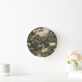 ボタニカルエレガンス – スワン・イン・ザ・フォレスト ラウンド壁時計 (ホーム)