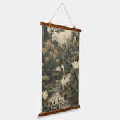 ボタニカルエレガンス – スワン・イン・ザ・フォレスト 吊り下げ型タペストリー (傾斜あり)