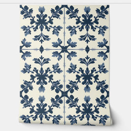 ボタニカルエレガンス – ネイビーとアイボリー- 伝統的 壁紙