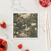 ボタニカルエレガンス – 森の中の白鳥 スタンダードカクテルナプキン (インサイチュ)
