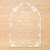 ボタニカルエレガントアクリル系結婚式レセプションメニュー アクリル招待状 (正面)