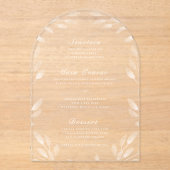 ボタニカルエレガントアクリル系結婚式レセプションメニュー アクリル招待状 (正面)