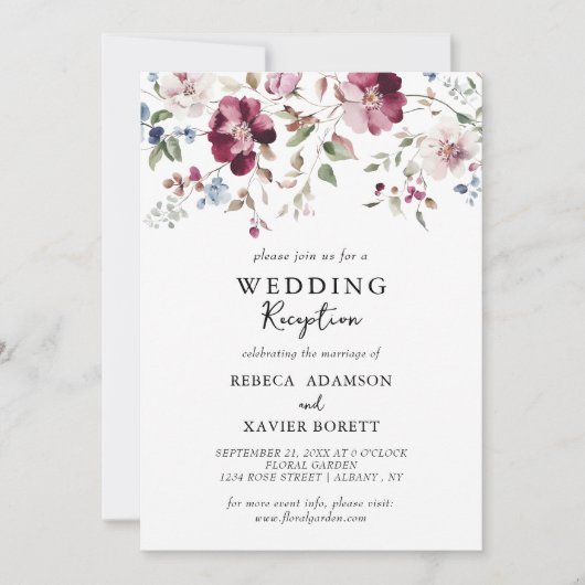 ボタニカルエレガントウェディング披露宴招待状 招待状 (正面)