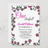 ボタニカルエレガントガーデンバラフローラ1st誕生日 招待状 (正面)