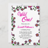 ボタニカルエレガントガーデンバラフローラ1st誕生日 招待状 (正面)
