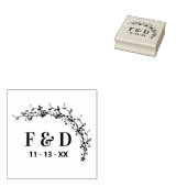 ボタニカルエレガントガーランドイニシャル結婚ズ ラバースタンプ (押印)