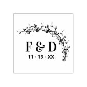 ボタニカルエレガントガーランドイニシャル結婚ズ ラバースタンプ (インプリント)