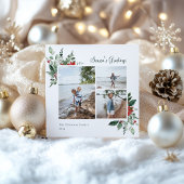 ボタニカルエレガントクリスマスグリーン写真 シーズンカード