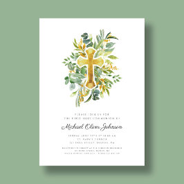 ボタニカルエレガントクロスファースト聖餐式 招待状