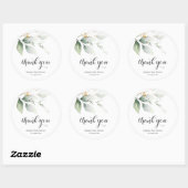 ボタニカルエレガントグリーン金ゴールドありがとうステッカー ラウンドシール (シート)