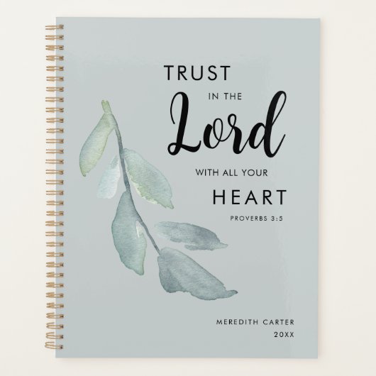 ボタニカルエレガントセージグリーンクリスチャン プランナー手帳 (正面)