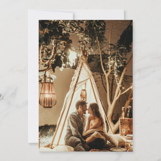 ボタニカルエレガントセージ緑の金ゴールド結婚式の招待 招待状 (裏面)