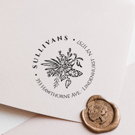 ボタニカルエレガントトロピカルブーケ差出人住所 ラバースタンプ