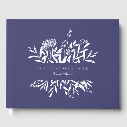 ボタニカルエレガントネイビーブルーバケーションホーム ゲストブック (正面)