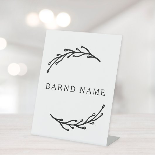 ボタニカルエレガントビジネスロゴ 台座サイン