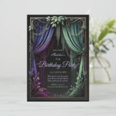 ボタニカルエレガントフォレストバースデーパーティーへの招待 招待状 (スタンド正面)