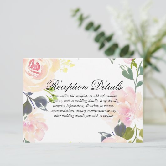 ボタニカルエレガントフラワーウェディングの披露宴の詳細 エンクロージャーカード (スタンド正面)