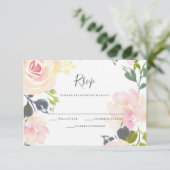 ボタニカルエレガントフローラすべての行事RSVPカード 出欠カード (スタンド正面)