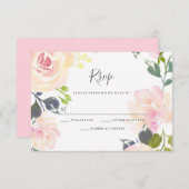 ボタニカルエレガントフローラすべての行事RSVPカード 出欠カード (正面/裏面)