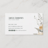 ボタニカルエレガントフローラグリーンソーシャルメディアのアイコン 名刺 (正面)