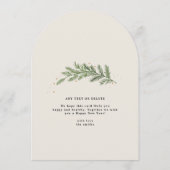 ボタニカルエレガントホリデーパーティクリスマスアーチ 招待状 (裏面)