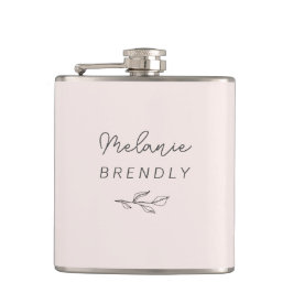 ボタニカルエレガントミニマモダンリストピンク フラスク