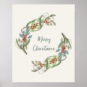 ボタニカルエレガントメリークリスマスリース ポスター (正面)