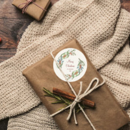 ボタニカルエレガントメリークリスマスリース ラウンドシール