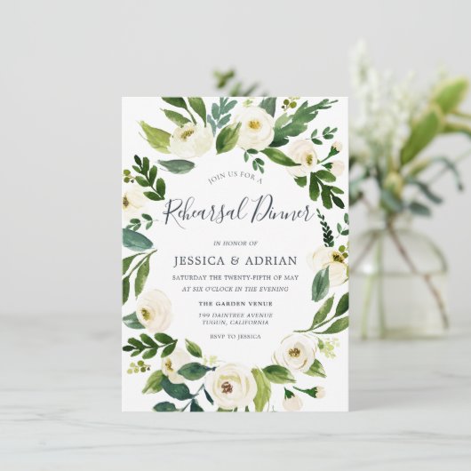 ボタニカルエレガントリースリハーサルディナー招待状 招待状 (スタンド正面)