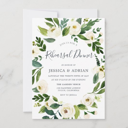 ボタニカルエレガントリースリハーサルディナー招待状 招待状 (正面)
