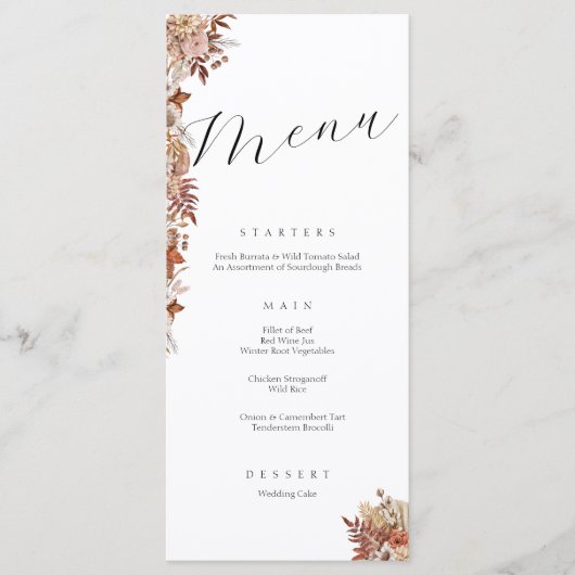 ボタニカルエレガント秋のフローラのメ結婚ニュー メニュー (正面)