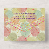 ボタニカルエレガント 秋の落ち葉 ウェディング オールインワン招待状 (裏面)