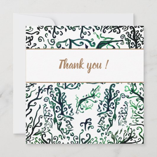 ボタニカルエレメント,あなたは私の花のカードになるのだろうか サンキューカード (裏面)