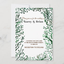 ボタニカルエレメ結婚ンツカード 招待状