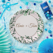 ボタニカルエレメ結婚ントのカスタム紙プレート ペーパープレート (パーティー)