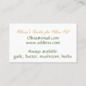 ボタニカルオエレガントリーブの枝 名刺 (裏面)