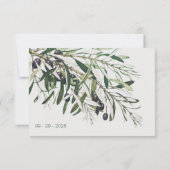 ボタニカルオリーブ結婚ブランチのエンクロージャRSVP Ca 出欠カード (裏面)