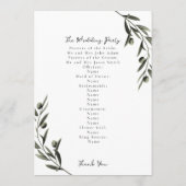 ボタニカルオリーブ葉ブランチイタリアン結婚ズ プログラム (裏面)