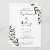 ボタニカルオリーブ葉ブランチイタリアン結婚ズ プログラム (正面/裏面)