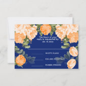 ボタニカルオレンジとネイビーブルー結婚ズ – RSVP (裏面)