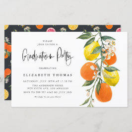 ボタニカルオレンジとレモンの卒業招待状