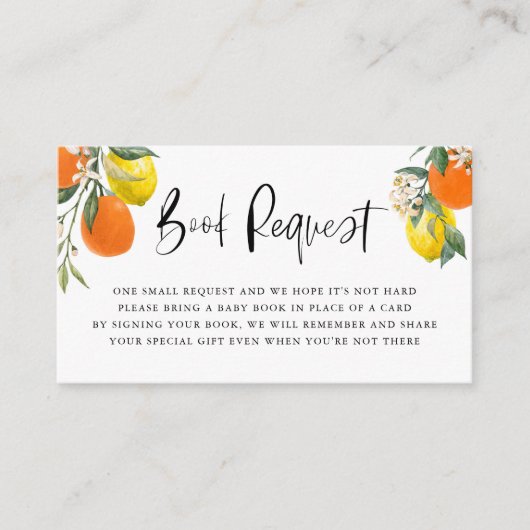 ボタニカルオレンジとレモンガーランドのブックリクエスト エンクロージャーカード (正面)