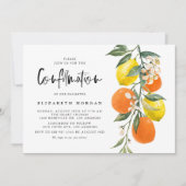 ボタニカルオレンジとレモンガーランドの確認 招待状 (正面)