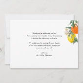 ボタニカルオレンジとレモンガーランド結婚ズ サンキューカード (裏面)