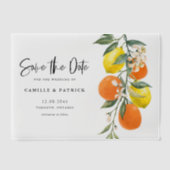 ボタニカルオレンジとレモンガーランド ベラム紙招待状 (正面)