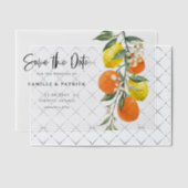 ボタニカルオレンジとレモンガーランド ベラム紙招待状 (オフセット (招待状))